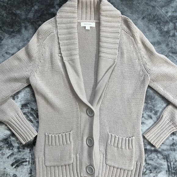 Merona Sweaters - Merona Taupe Button-Up Cardigan